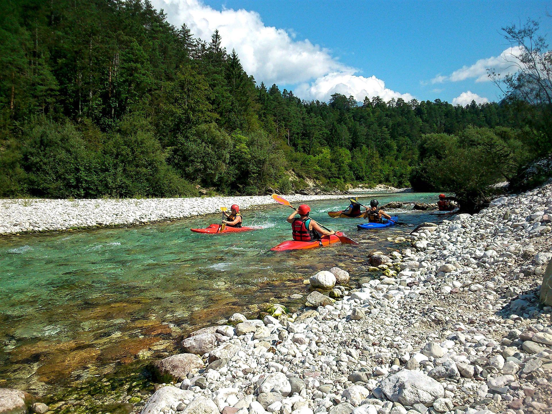 kayaking down the river